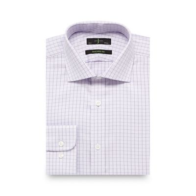 J by Jasper Conran Big and tall lilac grid checked tailored fit shirt